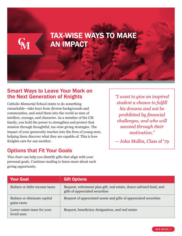 Support The Future of My Favorite Charity brochure cover